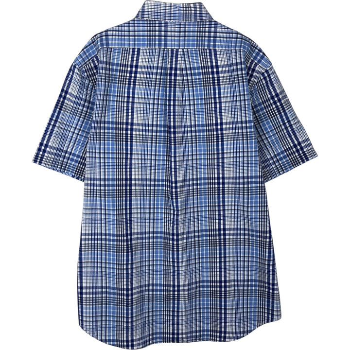 Ralph Lauren Classic Fit short sleeve button down check shirt, men's size XL cotton blue type Vintage Second Hand