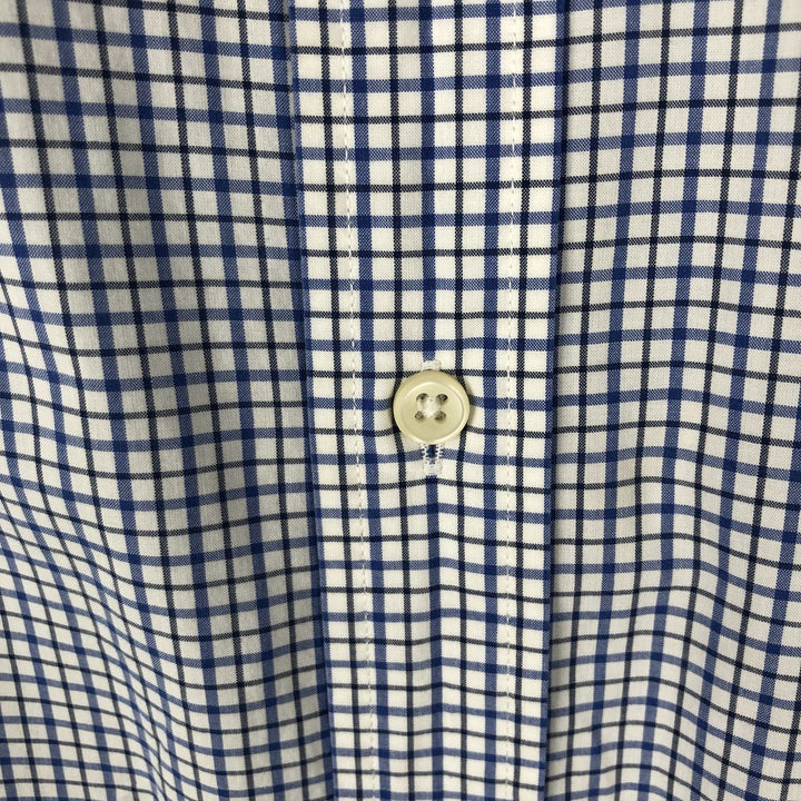 Ralph Lauren CUSTOM FIT short sleeve button down check shirt men's size L cotton blue type Vintage Second Hand