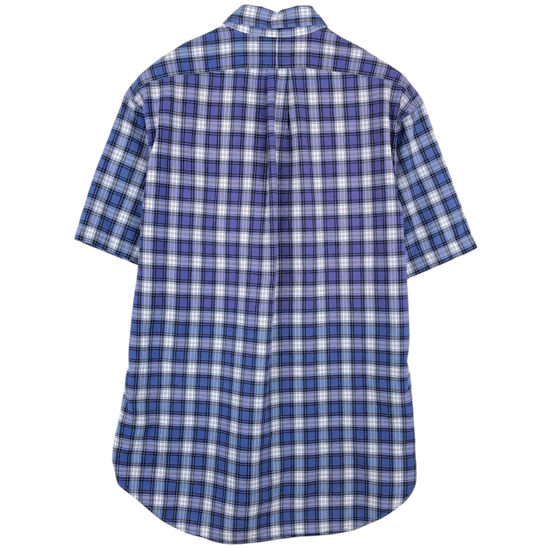 Ralph Lauren BLAKE short sleeve button down check shirt, men's size L cotton blue type Vintage Second Hand