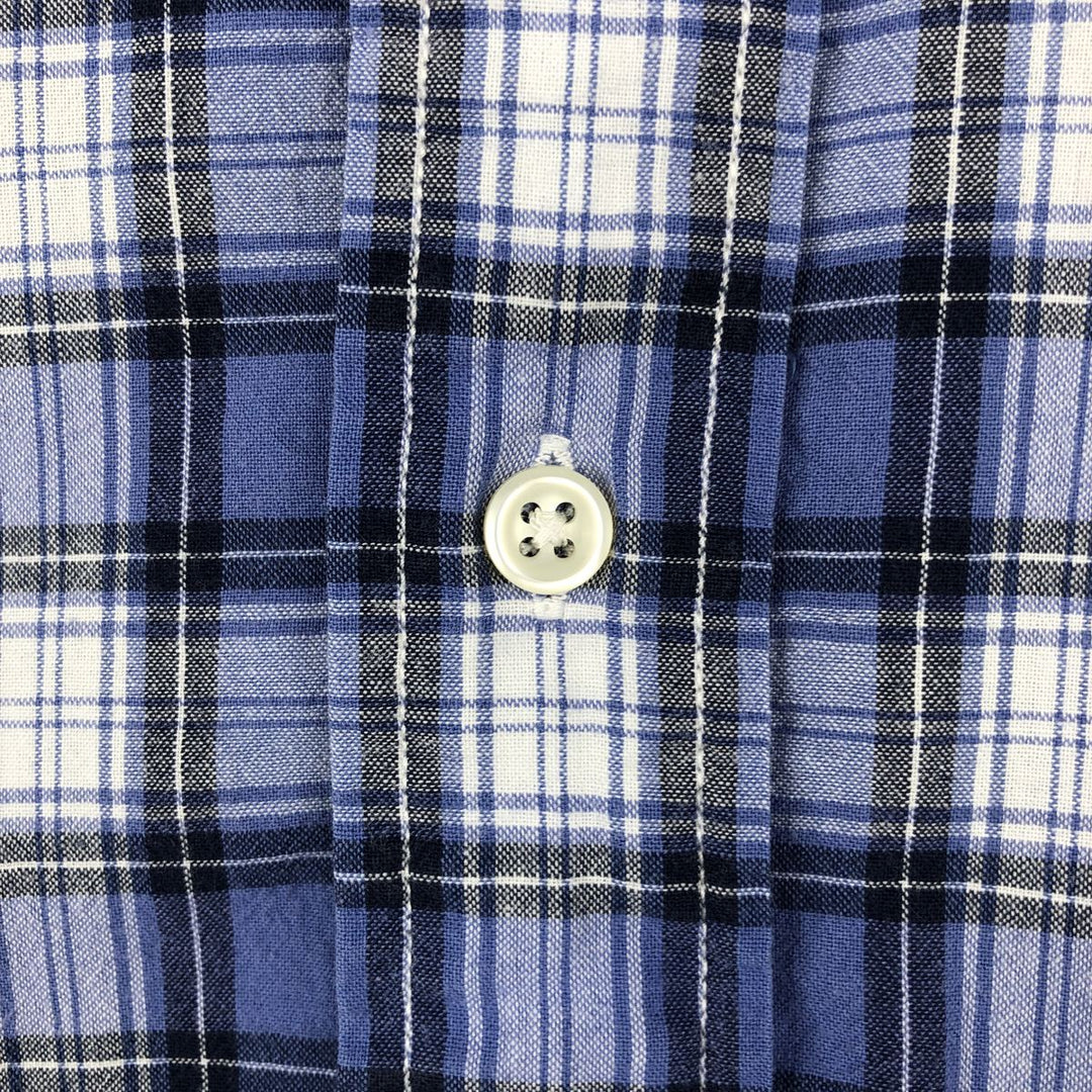 Ralph Lauren BLAKE short sleeve button down check shirt, men's size L cotton blue type Vintage Second Hand