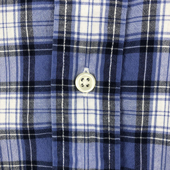 Ralph Lauren BLAKE short sleeve button down check shirt, men's size L cotton blue type Vintage Second Hand