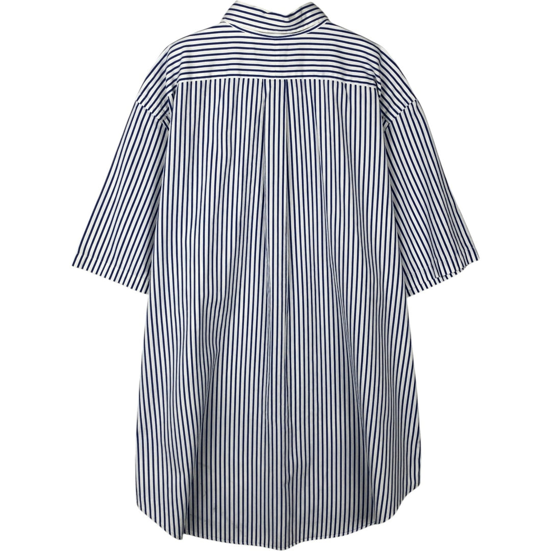 Ralph Lauren Classic Fit short sleeve button down striped shirt, men's XL size cotton blue type Vintage Second Hand