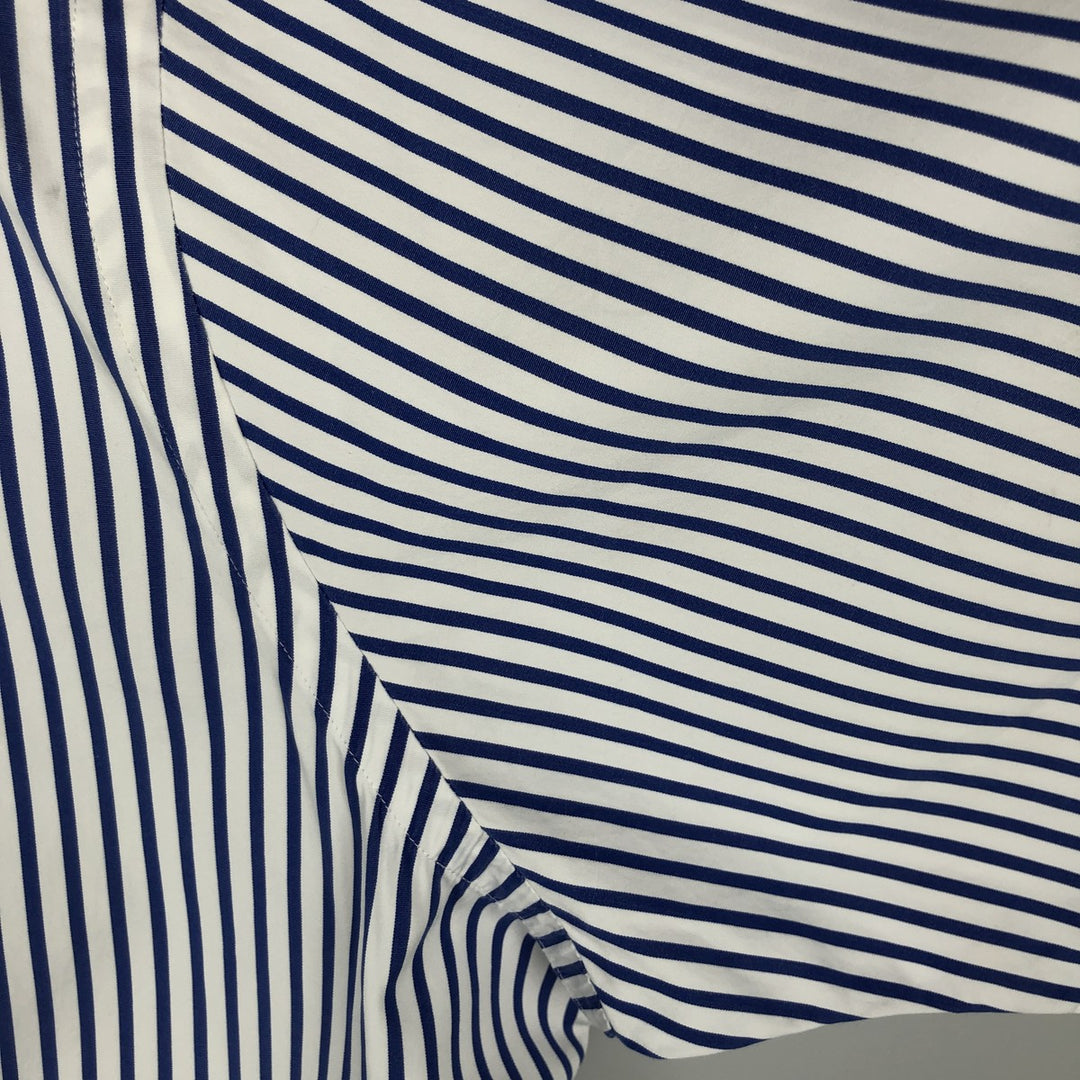 Ralph Lauren Classic Fit short sleeve button down striped shirt, men's XL size cotton blue type Vintage Second Hand