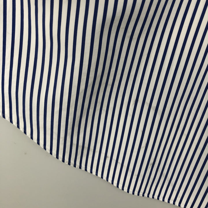 Ralph Lauren Classic Fit short sleeve button down striped shirt, men's XL size cotton blue type Vintage Second Hand