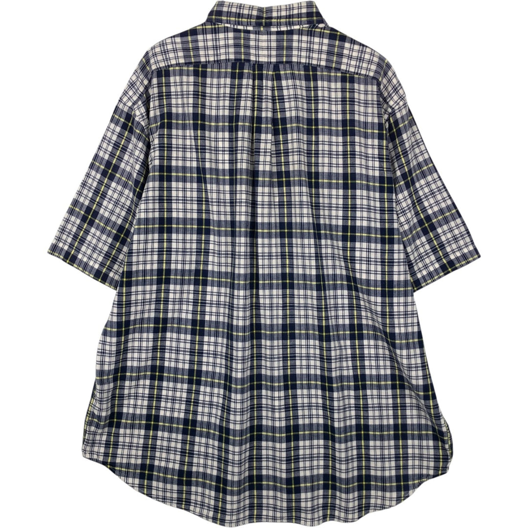 Ralph Lauren BLAIRE short sleeve button down check shirt men's XL size cotton blue type Vintage Second Hand