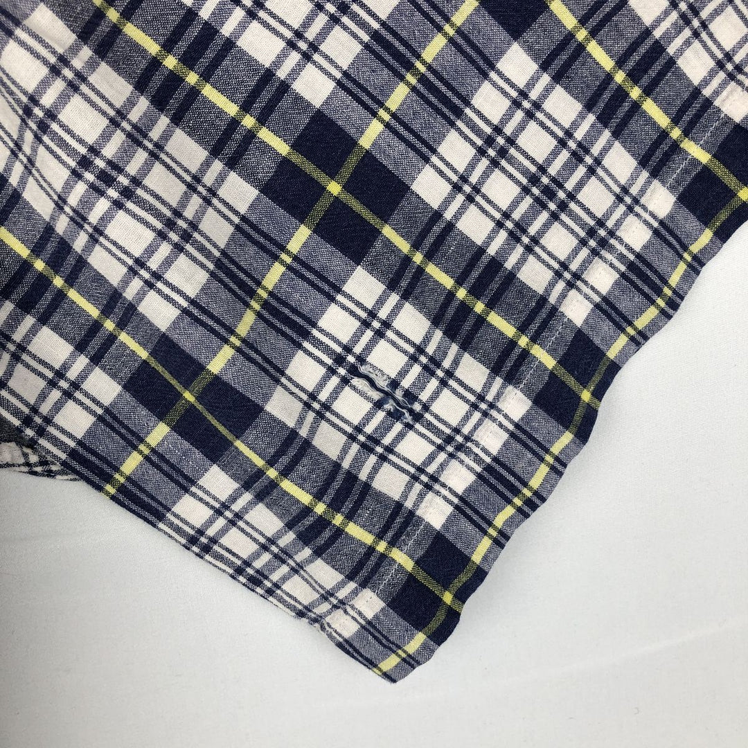 Ralph Lauren BLAIRE short sleeve button down check shirt men's XL size cotton blue type Vintage Second Hand
