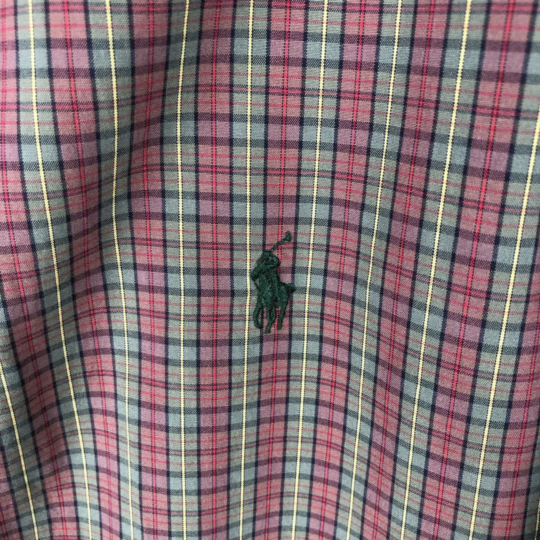 Ralph Lauren BLAKE short sleeve button down check shirt men's XL size cotton red type Vintage Second Hand
