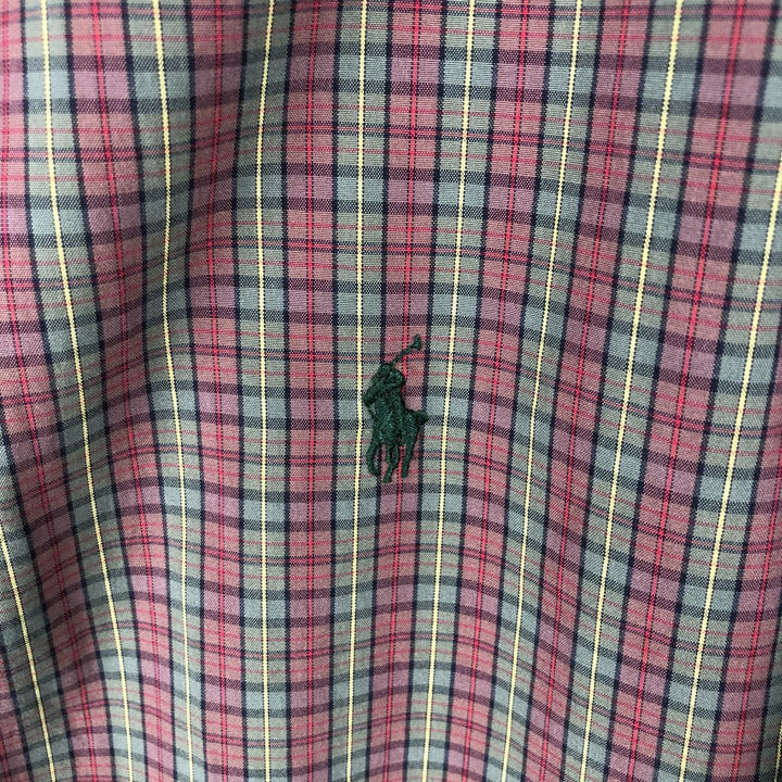 Ralph Lauren BLAKE short sleeve button down check shirt men's XL size cotton red type Vintage Second Hand