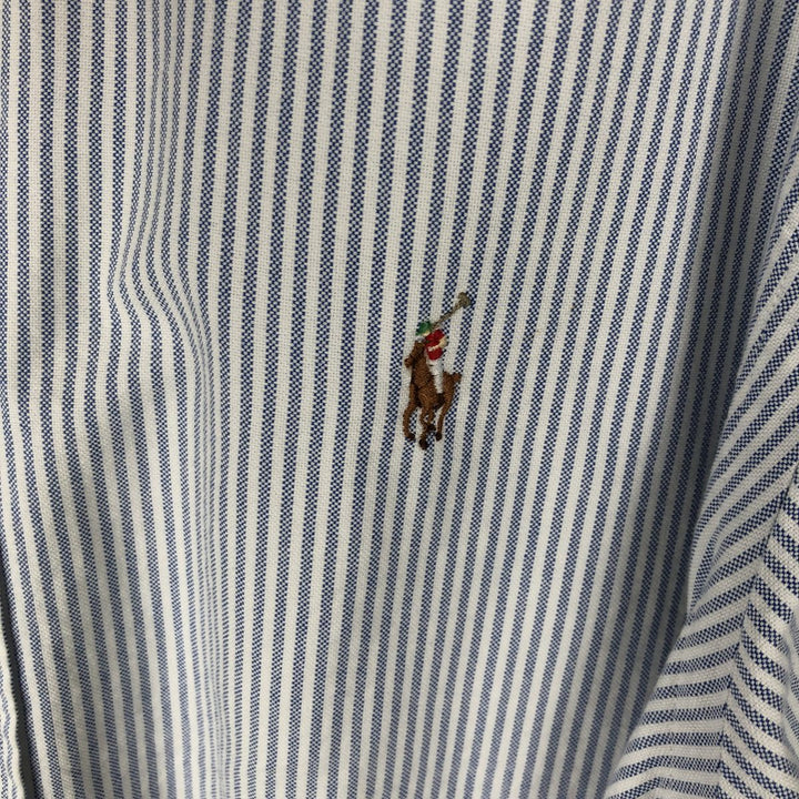 Ralph Lauren Classic Fit Long Sleeve Button Down Striped Shirt, Men's Size L cotton blue type Vintage Second Hand