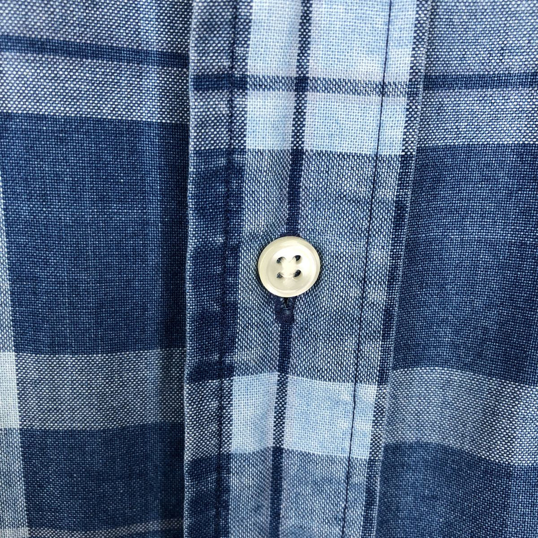 Ralph Lauren BLAKE short sleeve button down check shirt, men's size M cotton blue type Vintage Second Hand