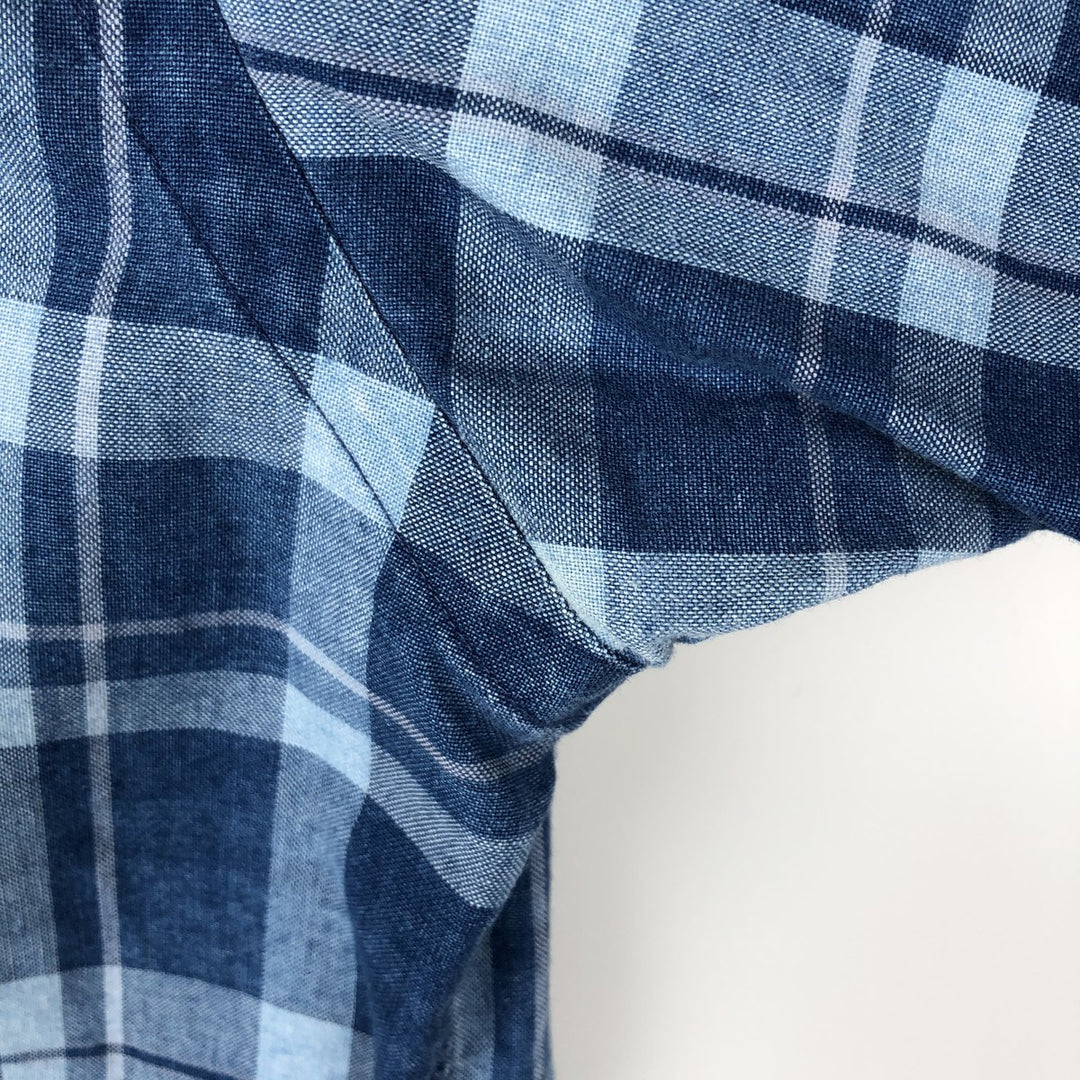 Ralph Lauren BLAKE short sleeve button down check shirt, men's size M cotton blue type Vintage Second Hand