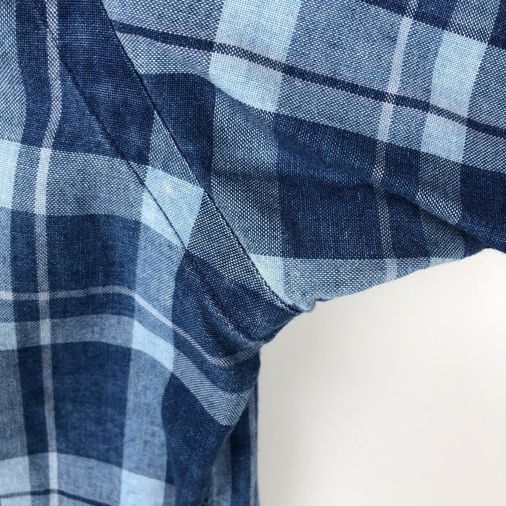 Ralph Lauren BLAKE short sleeve button down check shirt, men's size M cotton blue type Vintage Second Hand