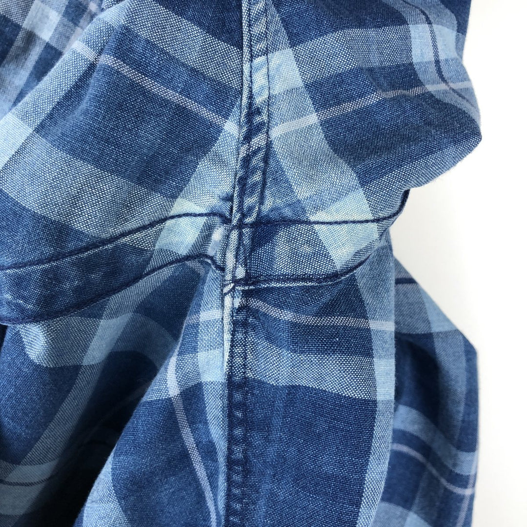 Ralph Lauren BLAKE short sleeve button down check shirt, men's size M cotton blue type Vintage Second Hand