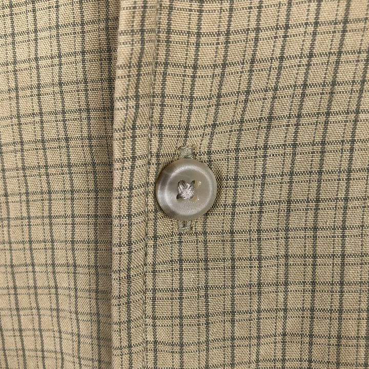 2000'S Columbia Check Pattern Short-Sleeve Open Collar Shirt, Boxy Shirt, Men's Size XL (approx.) Modal green type yellow green Vintage Second Hand