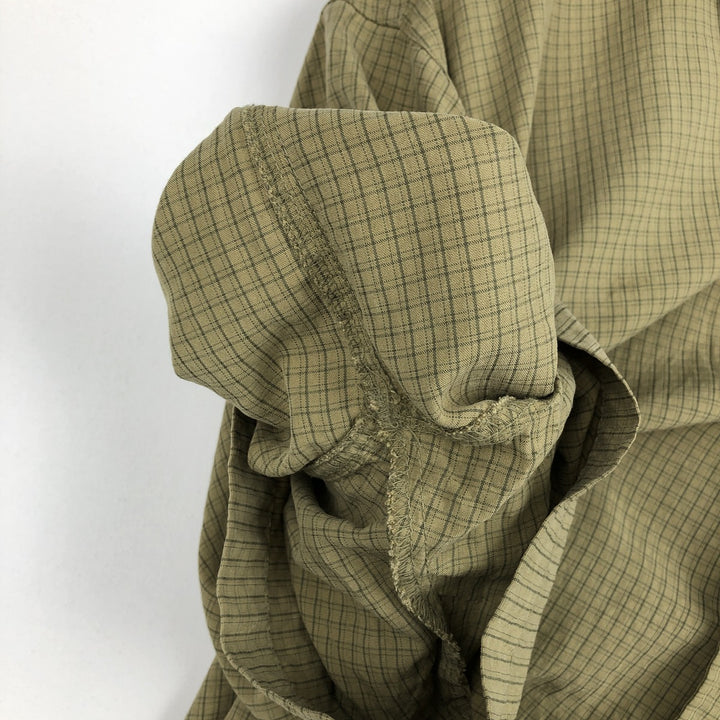 2000'S Columbia Check Pattern Short-Sleeve Open Collar Shirt, Boxy Shirt, Men's Size XL (approx.) Modal green type yellow green Vintage Second Hand