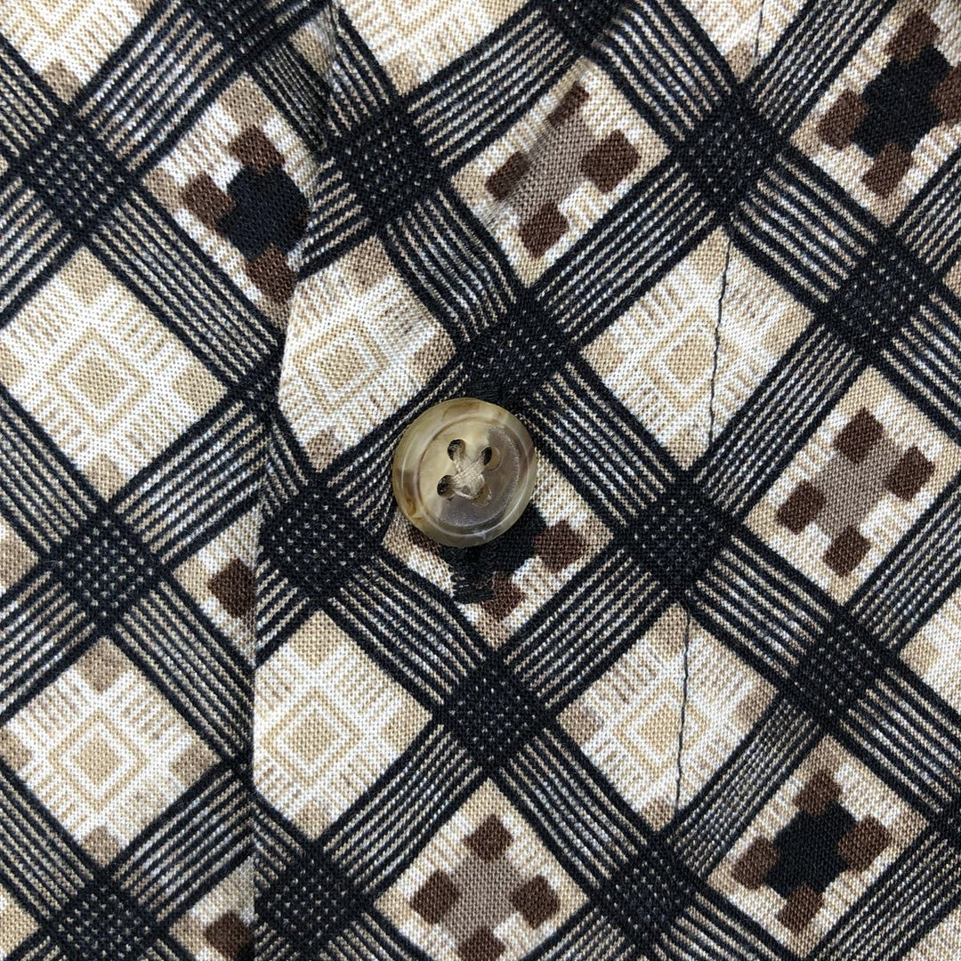 1990'S St. John's Bay all-over print short-sleeved rayon shirt, boxy fit, men's size XL equivalent, vintage. Rayon unbleached Vintage Second Hand