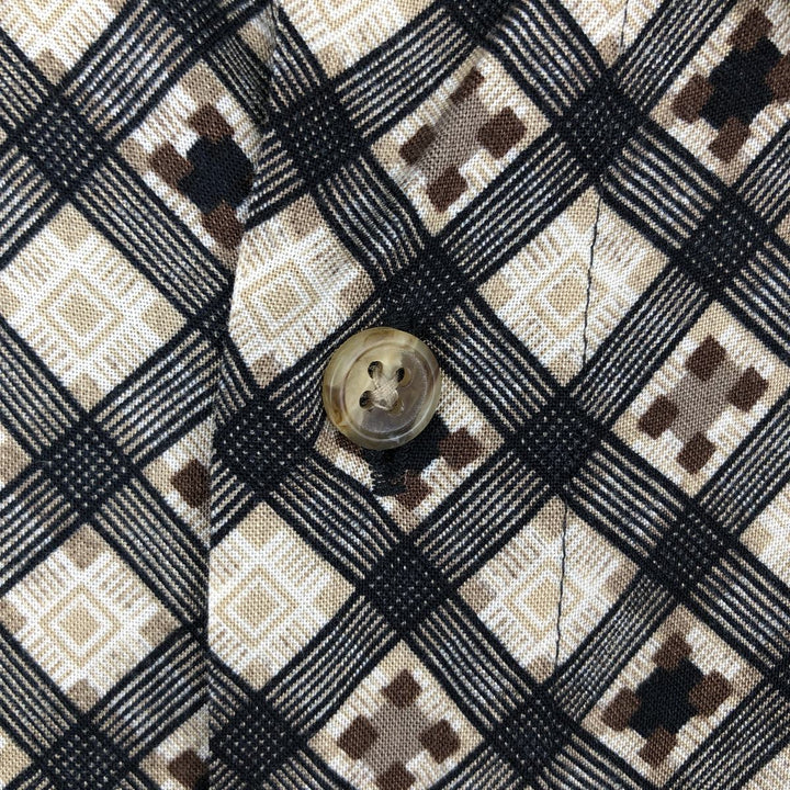 1990'S St. John's Bay all-over print short-sleeved rayon shirt, boxy fit, men's size XL equivalent, vintage. Rayon unbleached Vintage Second Hand