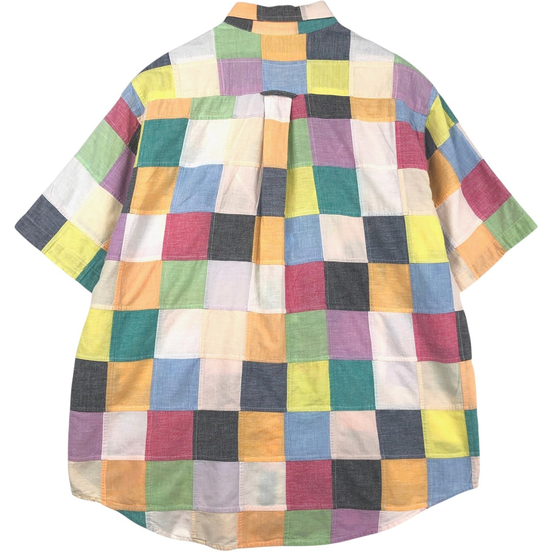 90s-00'S Orvis patchwork short-sleeved button-down shirt, men's size L equivalent, vintage. cotton multicolor Vintage Second Hand
