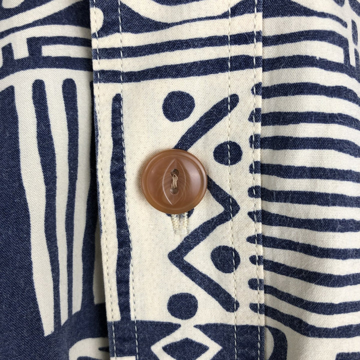 90s-00'S Orvis all-over print short-sleeved cotton shirt, men's size XL equivalent, vintage. cotton unbleached Vintage Second Hand