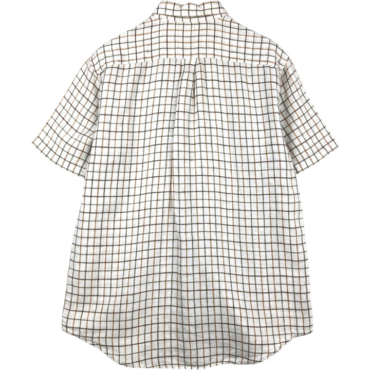 Brooks Brothers 346 short sleeve button-down check shirt, men's size M cotton white type Vintage Second Hand