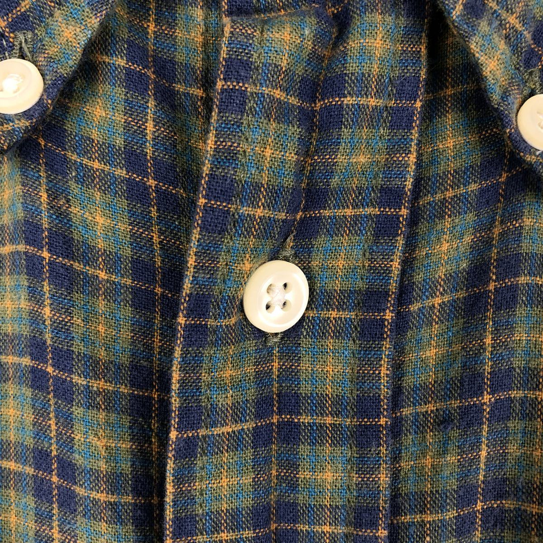 90'S GAP Old Gap Short Sleeve Button Down Check Shirt Men's L Size Vintage cotton green type Vintage Second Hand