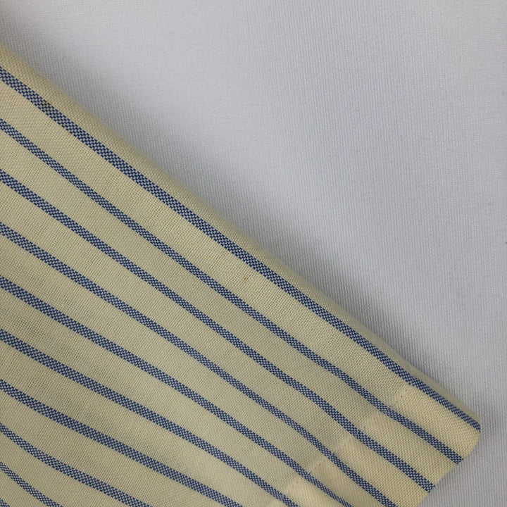 80s-90'S LLBean Short Sleeve Button-Down Striped Shirt Made in USA Men's Size L Vintage cotton yellow type Vintage Second Hand