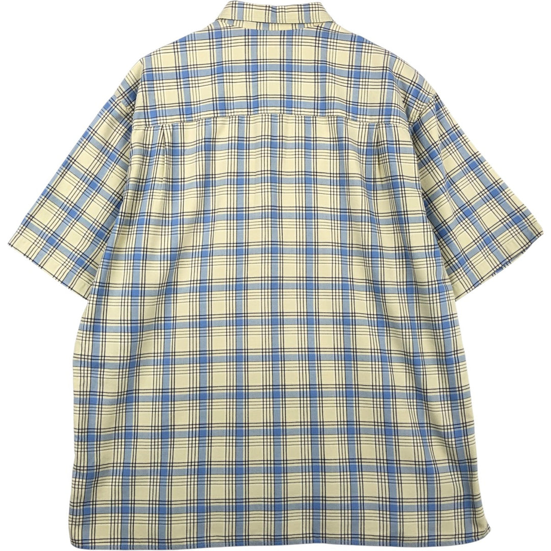 90s-00'S Eddie Bauer Short-Sleeve Cotton Check Shirt, Men's Size L (Equivalent), Vintage cotton yellow type Vintage Second Hand