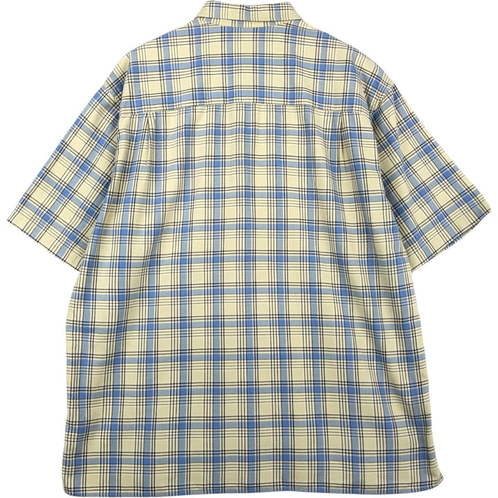 90s-00'S Eddie Bauer Short-Sleeve Cotton Check Shirt, Men's Size L (Equivalent), Vintage cotton yellow type Vintage Second Hand
