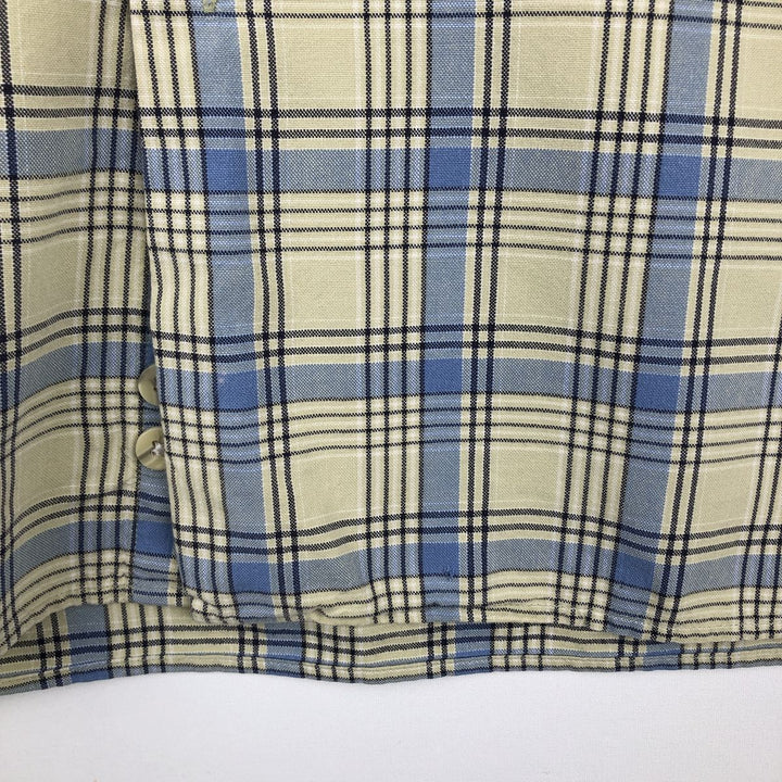90s-00'S Eddie Bauer Short-Sleeve Cotton Check Shirt, Men's Size L (Equivalent), Vintage cotton yellow type Vintage Second Hand