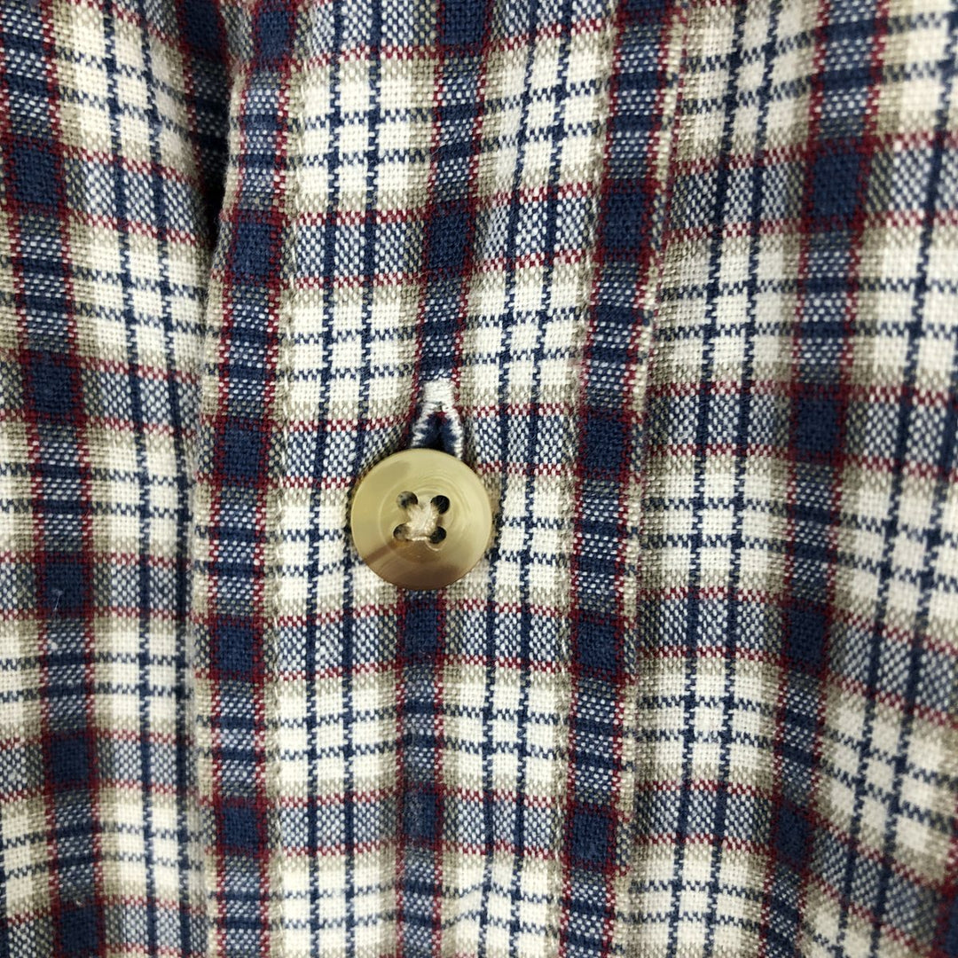 90s-00'S Eddie Bauer Short-Sleeve Button-Down Check Shirt, Men's Size L (Equivalent), Vintage cotton blue type Vintage Second Hand