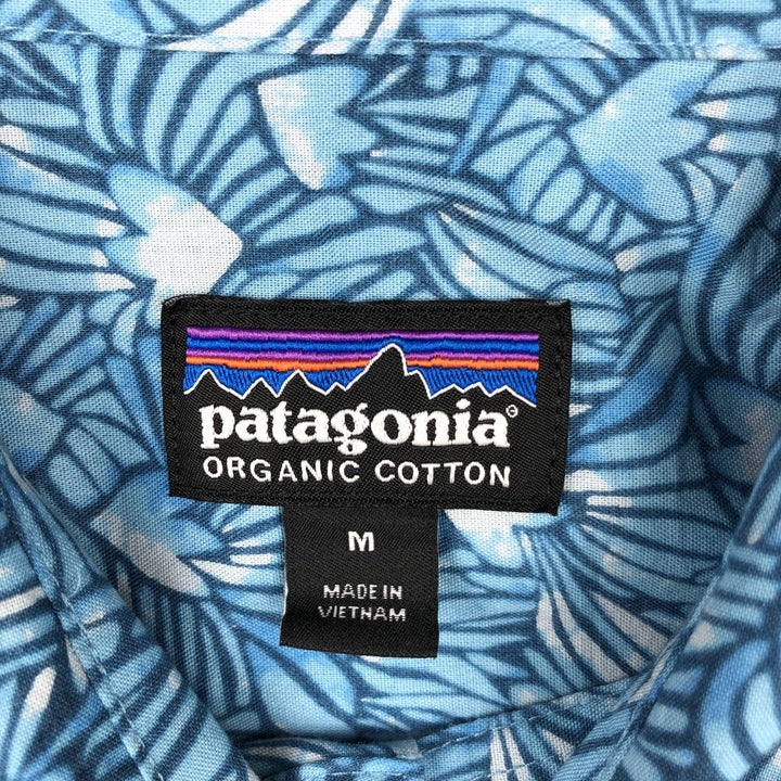 Patagonia 52691SP23 All-over print short-sleeved box shirt, men's size M (approx.) Organic cotton blue type Vintage Second Hand