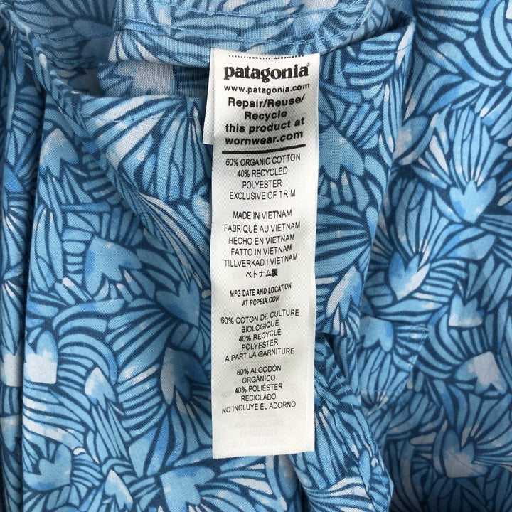 Patagonia 52691SP23 All-over print short-sleeved box shirt, men's size M (approx.) Organic cotton blue type Vintage Second Hand