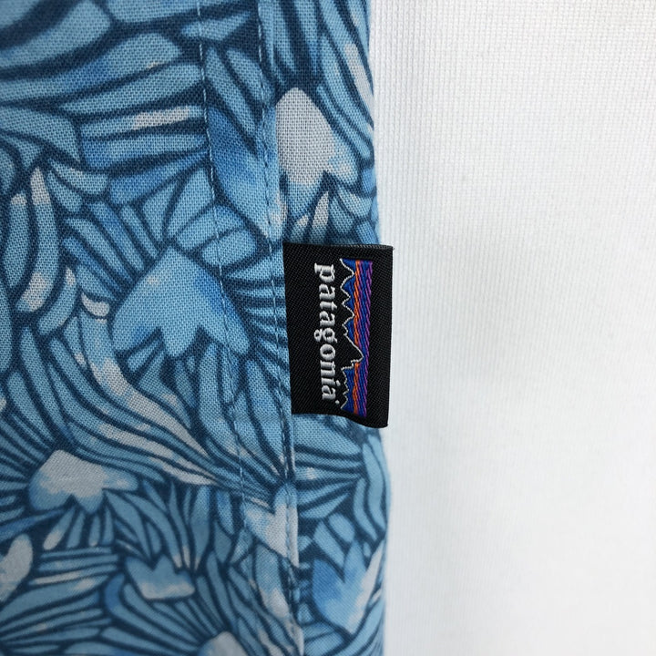 Patagonia 52691SP23 All-over print short-sleeved box shirt, men's size M (approx.) Organic cotton blue type Vintage Second Hand