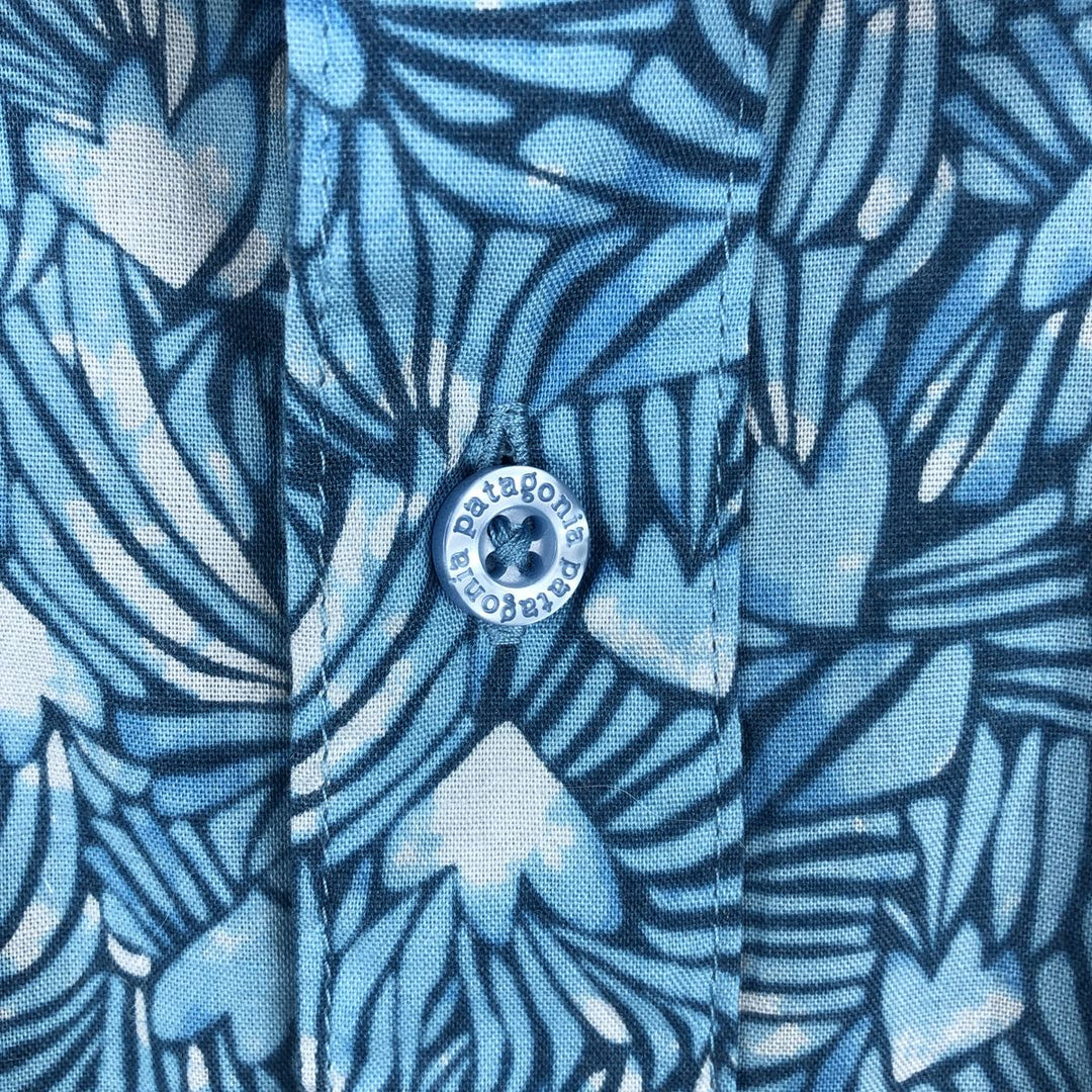 Patagonia 52691SP23 All-over print short-sleeved box shirt, men's size M (approx.) Organic cotton blue type Vintage Second Hand