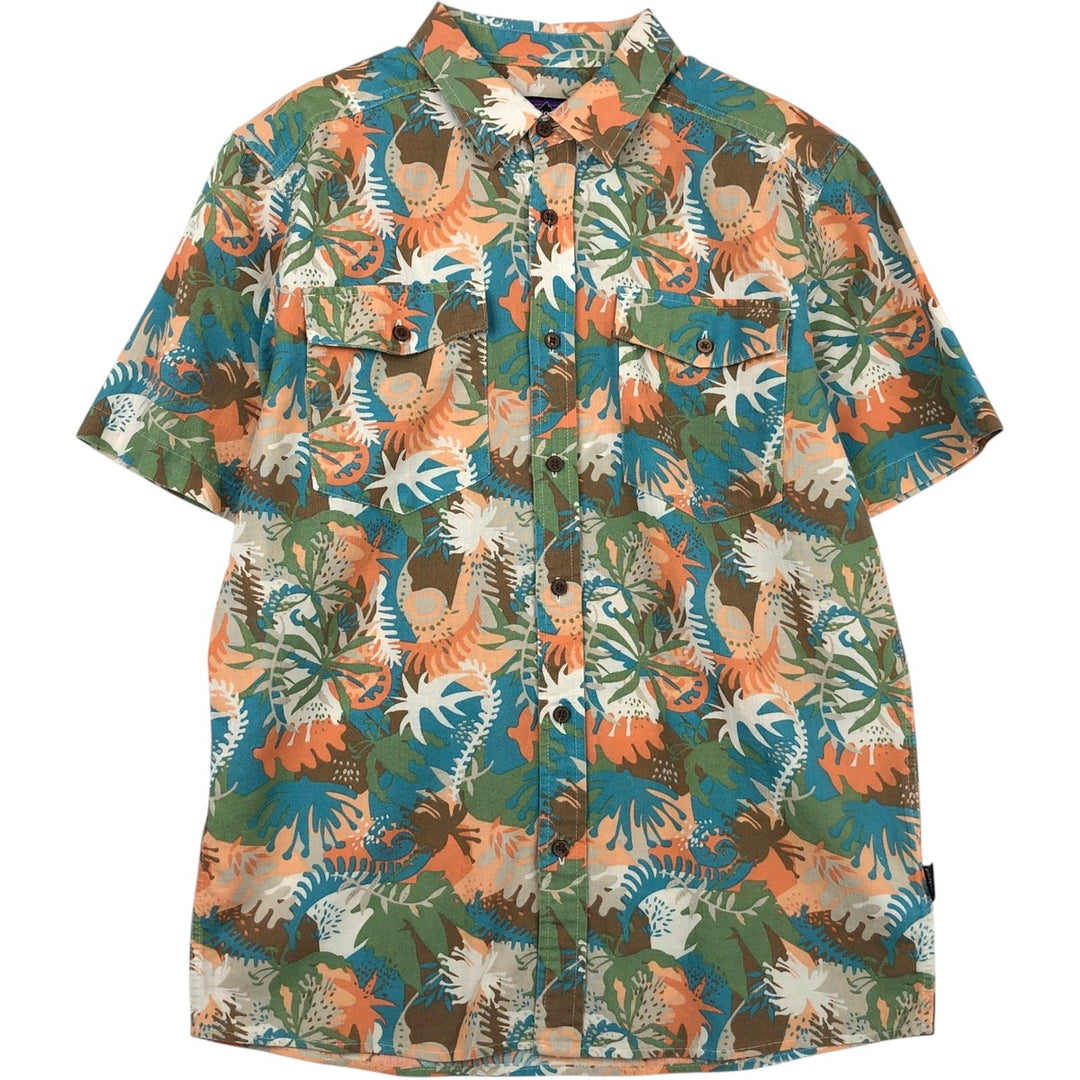 Patagonia 5293SP19 All-over print short-sleeved cotton shirt, men's size S (approx.) Organic cotton multicolor Vintage Second Hand