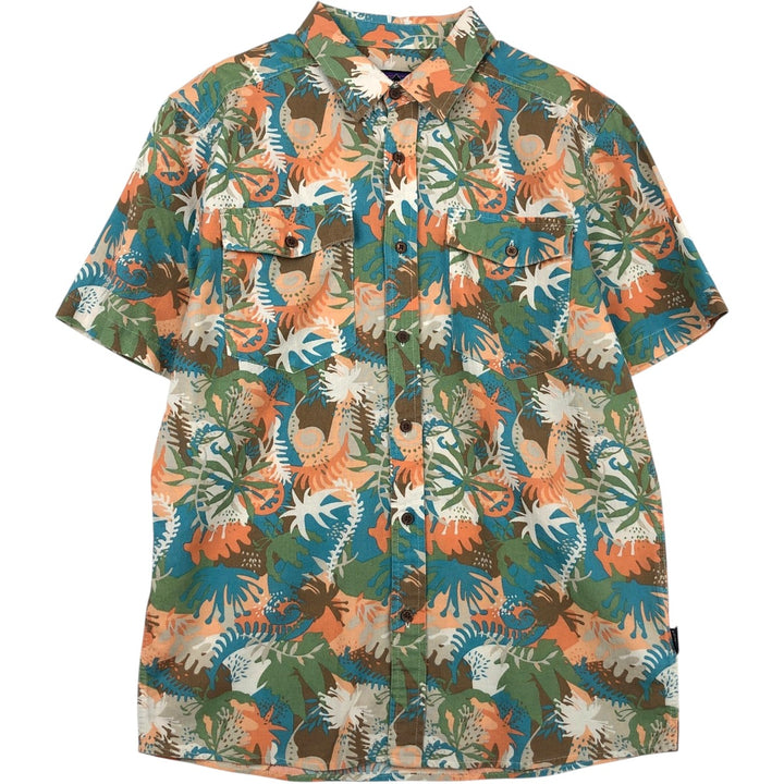 Patagonia 5293SP19 All-over print short-sleeved cotton shirt, men's size S (approx.) Organic cotton multicolor Vintage Second Hand