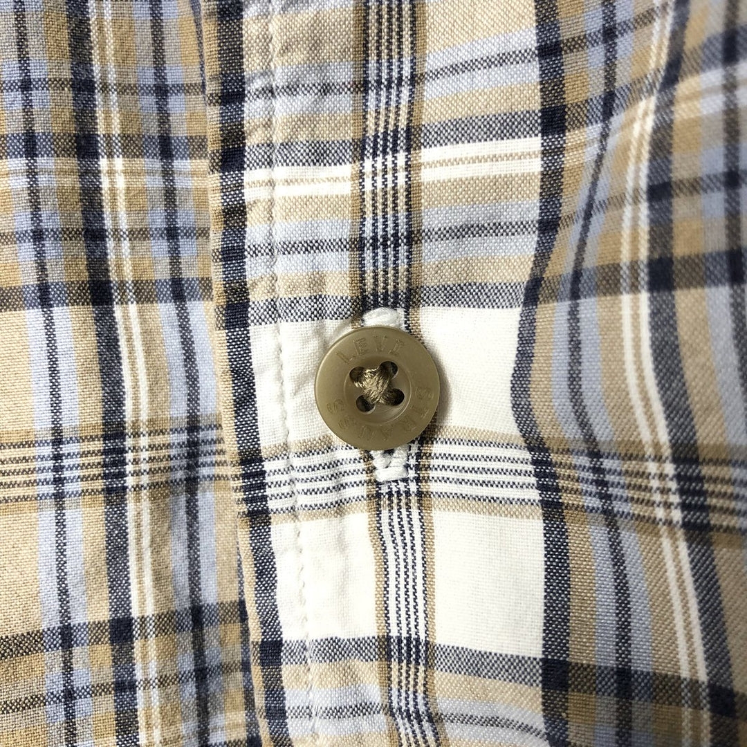 Levi's RED TAB Open Collar Short Sleeve Check Shirt, Boxy Shirt, Men's Size L (approx.) unclear white type Vintage Second Hand