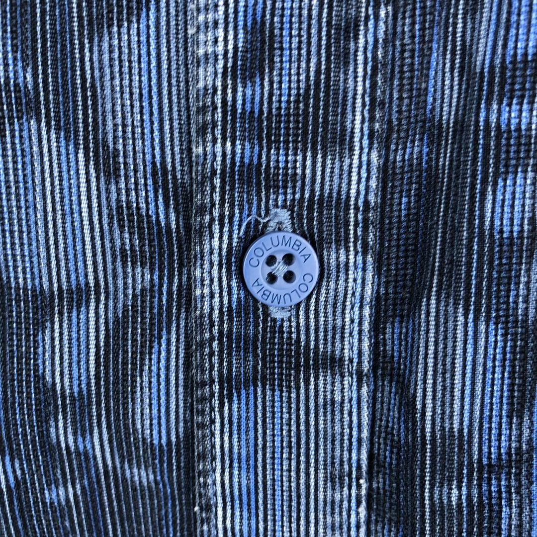 Columbia all-over floral print short-sleeved cotton shirt, boxy fit, men's size XL. cotton Navy blue Vintage Second Hand