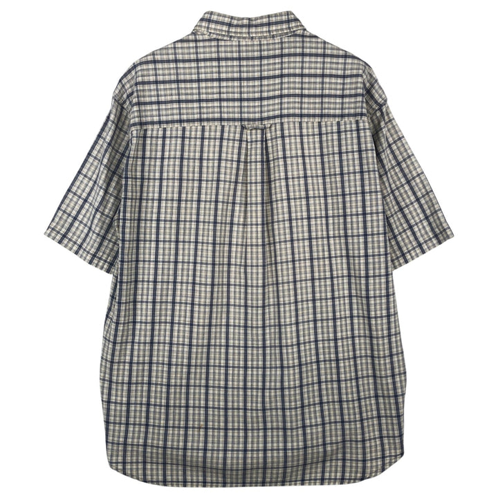 00'S Columbia Short Sleeve Button Down Check Shirt Men's Size L cotton Beige type Vintage Second Hand