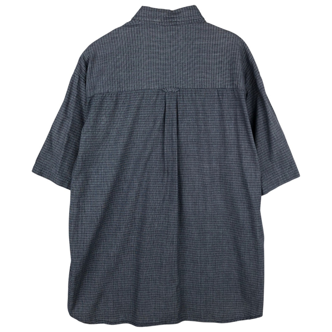 2000'S Columbia long-sleeved button-down check shirt, men's size XL cotton navy blue type Vintage Second Hand