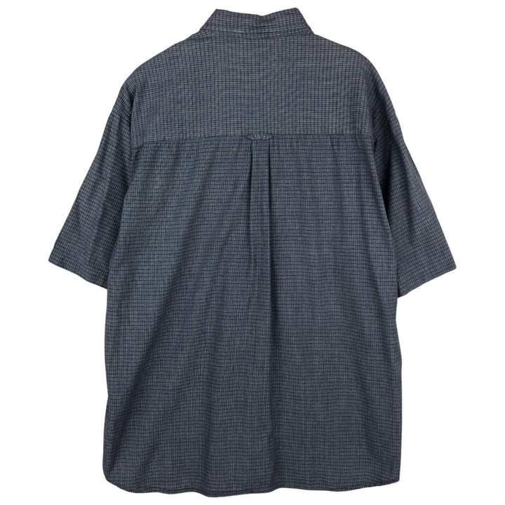2000'S Columbia long-sleeved button-down check shirt, men's size XL cotton navy blue type Vintage Second Hand