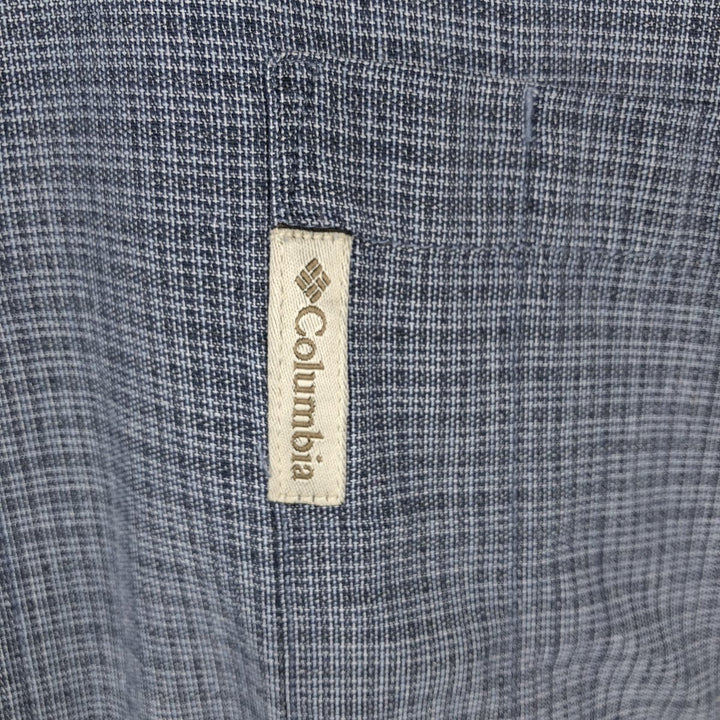 2000'S Columbia long-sleeved button-down check shirt, men's size XL cotton navy blue type Vintage Second Hand