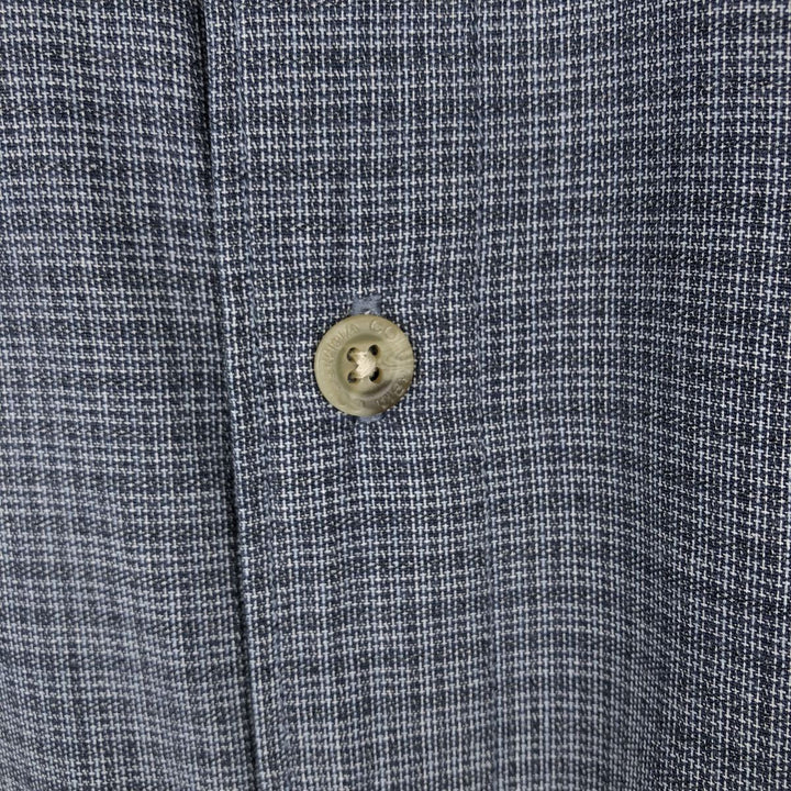 2000'S Columbia long-sleeved button-down check shirt, men's size XL cotton navy blue type Vintage Second Hand