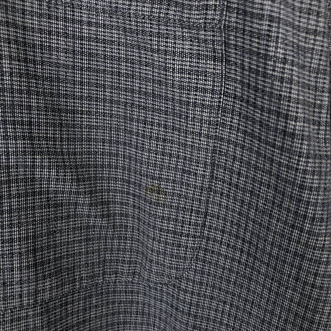 2000'S Columbia long-sleeved button-down check shirt, men's size XL cotton navy blue type Vintage Second Hand