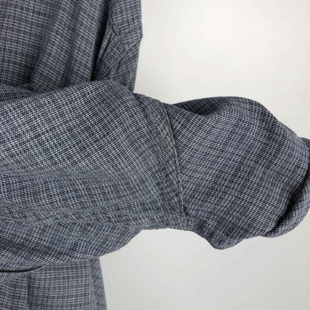 2000'S Columbia long-sleeved button-down check shirt, men's size XL cotton navy blue type Vintage Second Hand