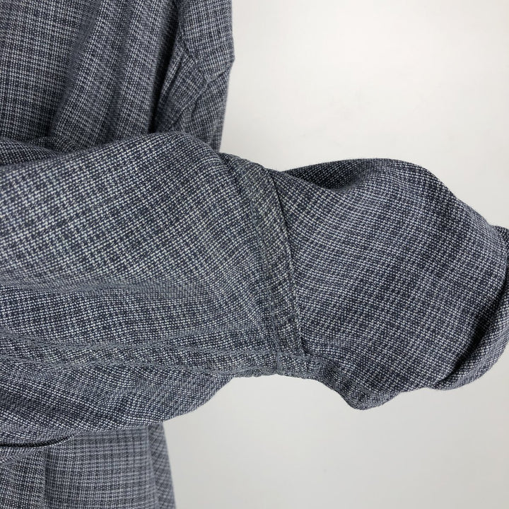 2000'S Columbia long-sleeved button-down check shirt, men's size XL cotton navy blue type Vintage Second Hand
