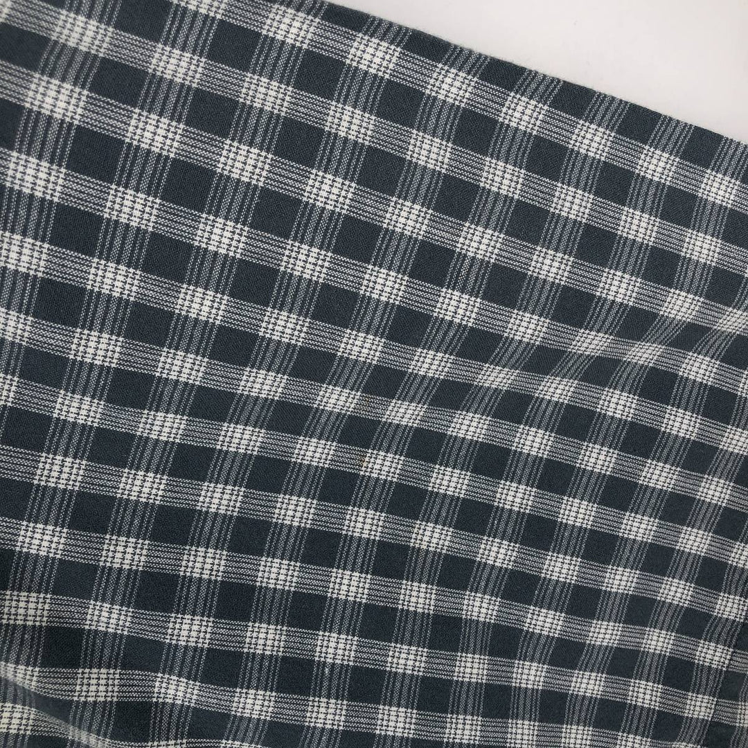 00'S Columbia Short Sleeve Button Down Check Shirt Men's XL cotton navy blue type Vintage Second Hand