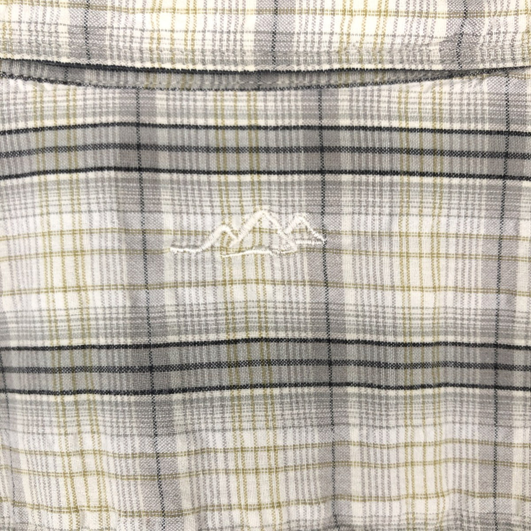00'S Columbia Short Sleeve Cotton Check Shirt Men's Size L cotton gray type Vintage Second Hand
