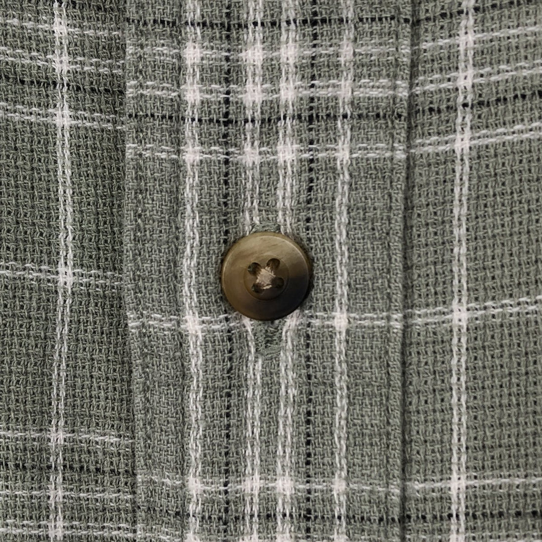 ~2000'S Lands' End Short-Sleeve Cotton Check Shirt, Men's Size L (approx.) cotton green type yellow green Vintage Second Hand