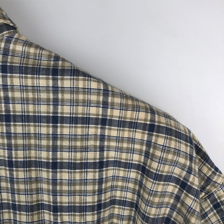 2000'S Columbia Short Sleeve Button-Down Check Shirt, Men's Size Medium cotton navy blue type Vintage Second Hand